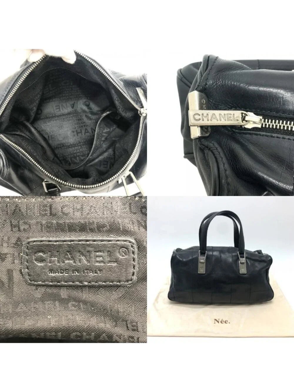 Chanel Handle Choco Bar Leather Black Handbag
